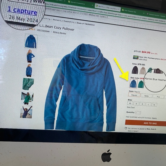 L.L. Bean I Cozy Pullover I Marine Blue Heather - Picture 16 of 16